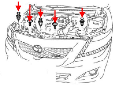 крепление переднего бампера Toyota Corolla (2006-2013)