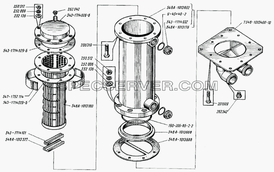 Водомасляный теплообменник для БелАЗ-75401 (список запасных частей)