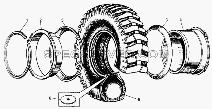 Детали колес для БелАЗ-7548А (список запасных частей)