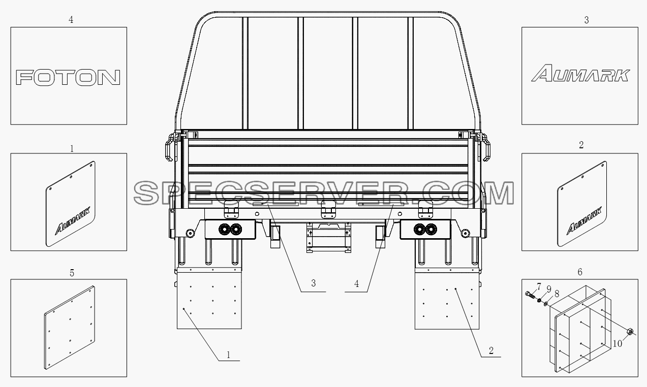 1SB2008570132 Внешняя упаковка грузового ящика для BJ1051, BJ1061 (Aumark) (список запасных частей)