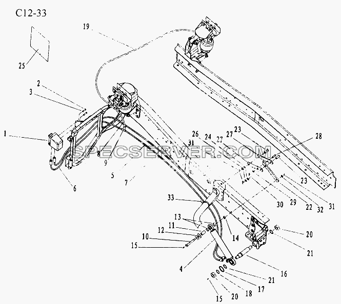 TILTING EQUIPMENT (C12-33) для Sinotruk 4x2 Tractor (371) (список запасных частей)