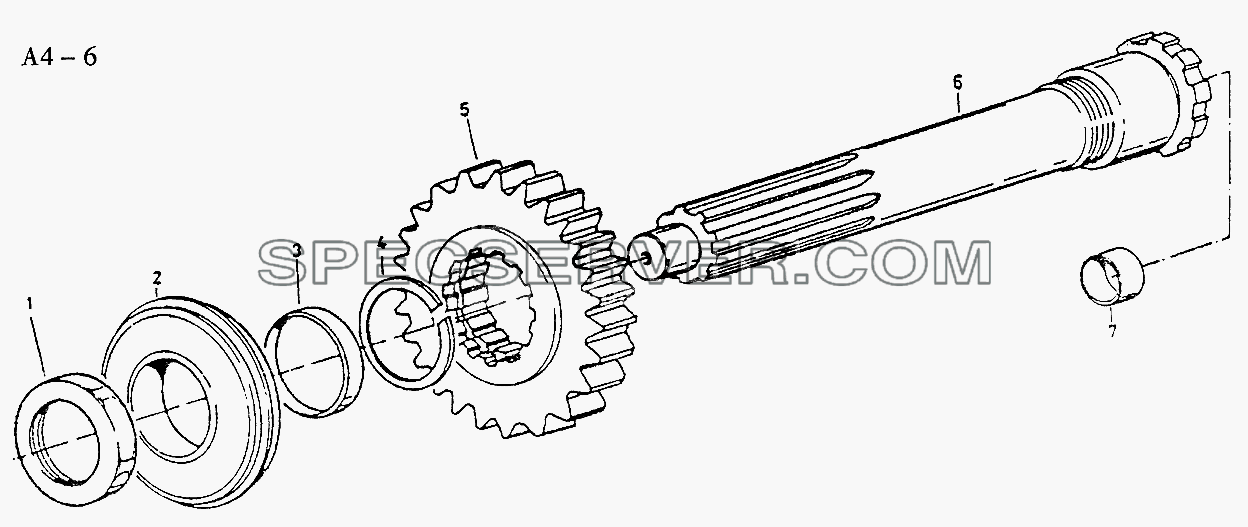 Fuller CLUTCH SHAFT (A4-6) для Sinotruk 4x2 Tractor (371) (список запасных частей)