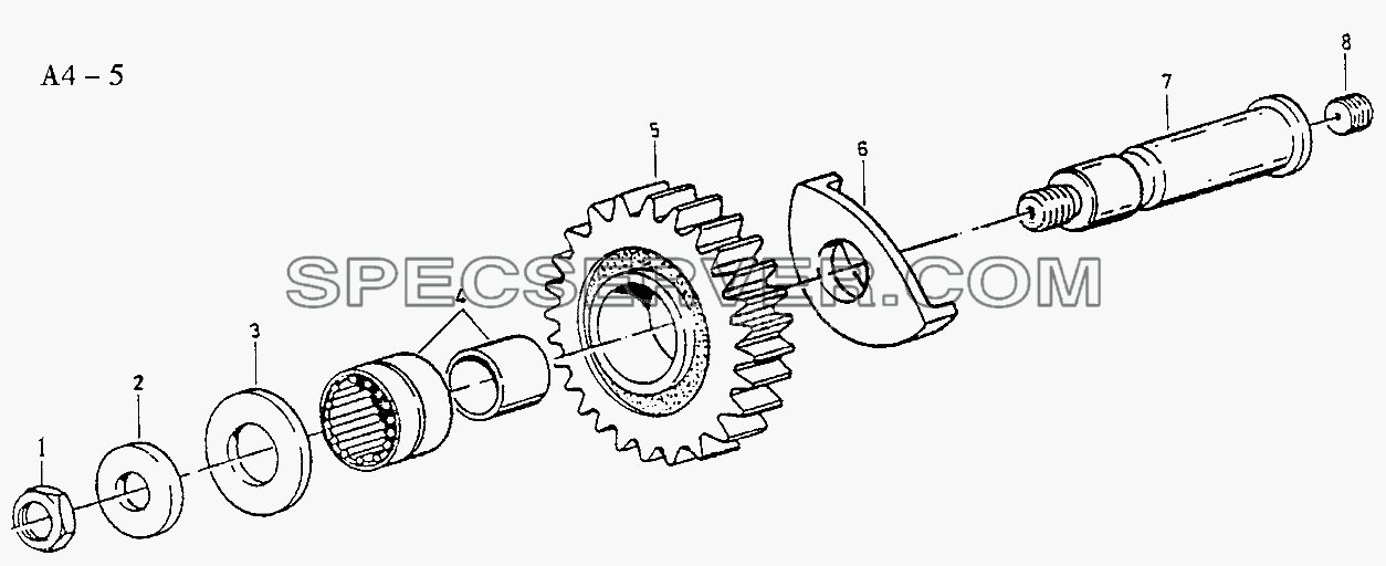 Fuller REVERSE GEAR (A4-5) для Sinotruk 4x2 Tractor (371) (список запасных частей)