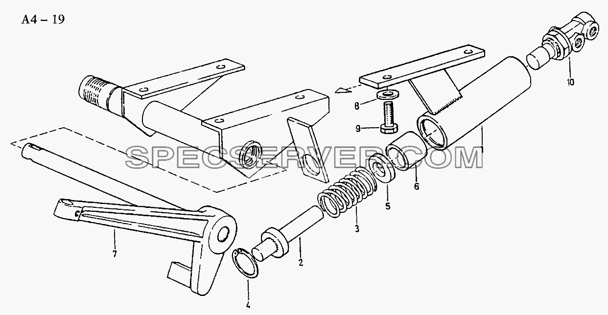 Fuller SHIFTING TO CLUTCH BRAKE (A4-19) для Sinotruk 4x2 Tractor (371) (список запасных частей)