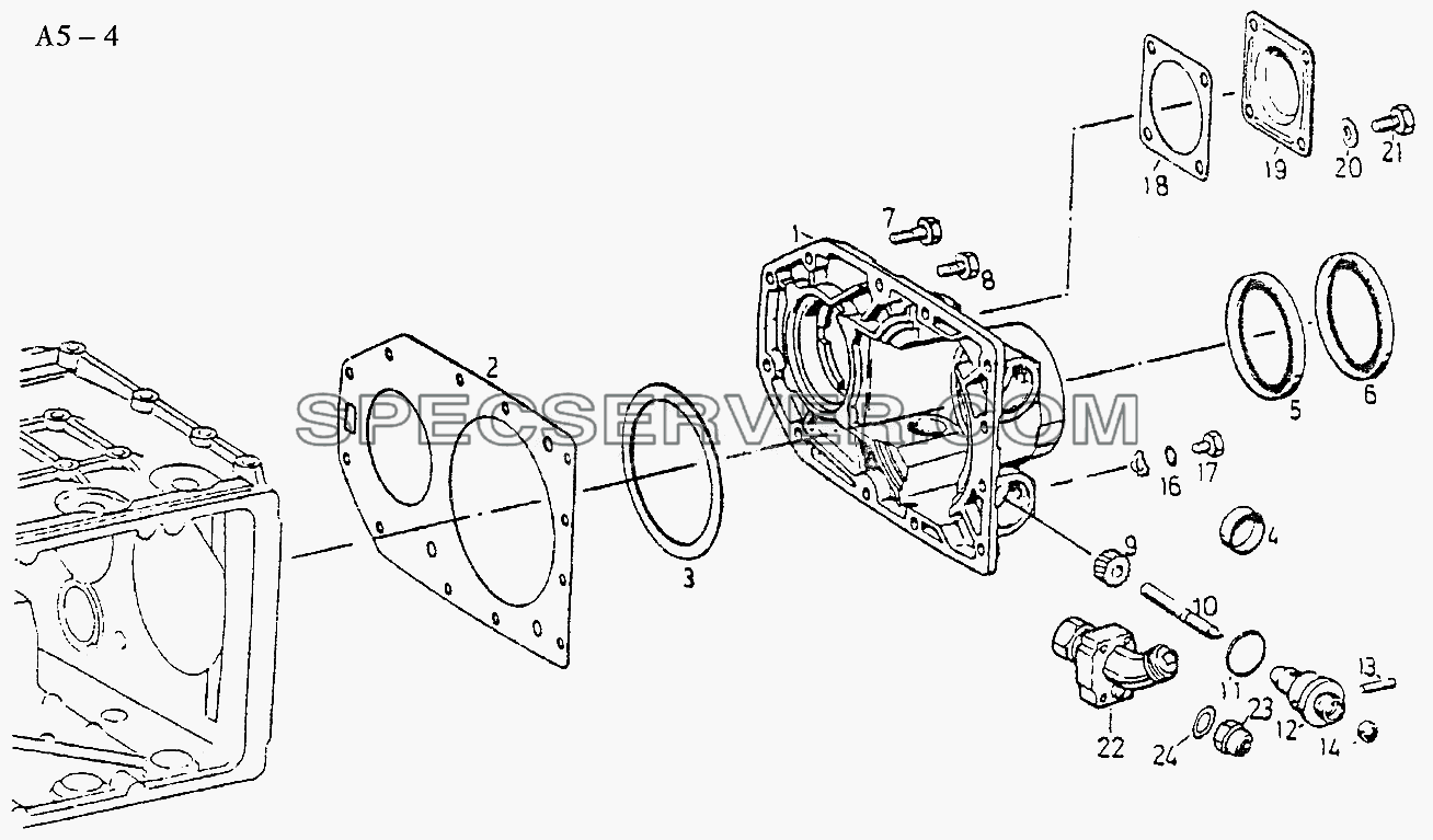 S6-120 REAR COVER (A5-4) для Sinotruk 4x2 Tractor (371) (список запасных частей)