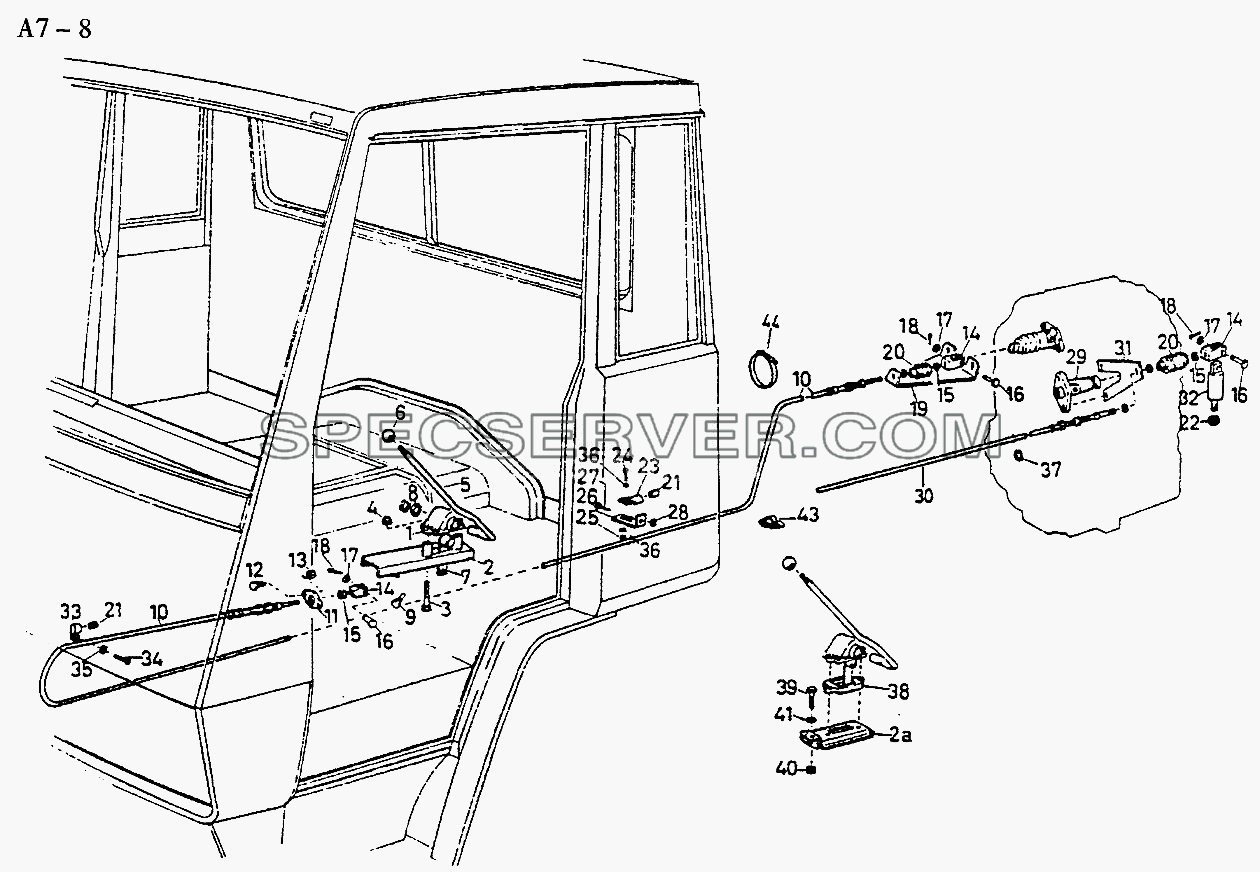 GEAR SHIFTING OF VG1200 TRANSFER CASE (A7-8) для Sinotruk 4x2 Tractor (371) (список запасных частей)