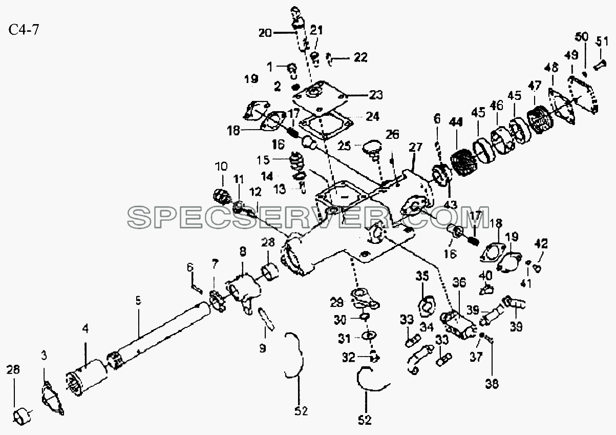 9JS150T DOUBLE H OPERATION (C4-7) для Sinotruk 6x4 Tipper (290) (список запасных частей)