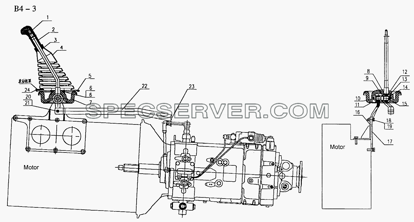 ZF GEAR-CHANGE SYSTEM (B4-3) для Sinotruk 6x4 Tipper (371) (список запасных частей)