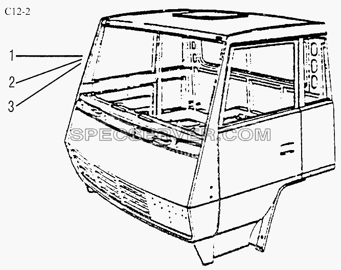 CAB BODY SHELL (C12-2) для Sinotruk 6x4 Tractor (371) (список запасных частей)