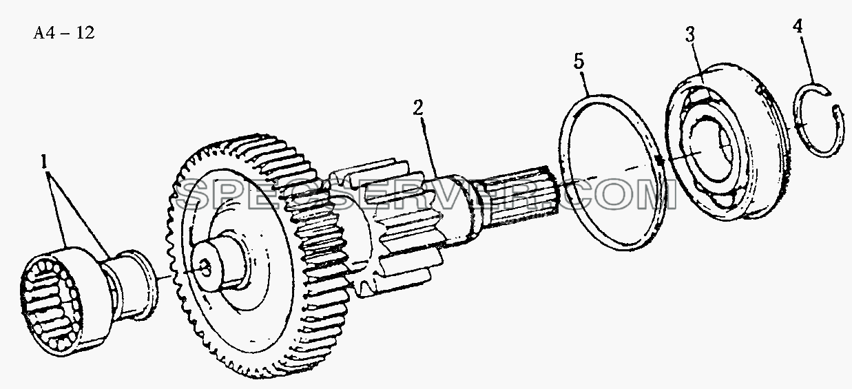 Fuller Aux.gearbox LAYSHAFT (A4-12) для Sinotruk 6x6 Tipper (336) (список запасных частей)