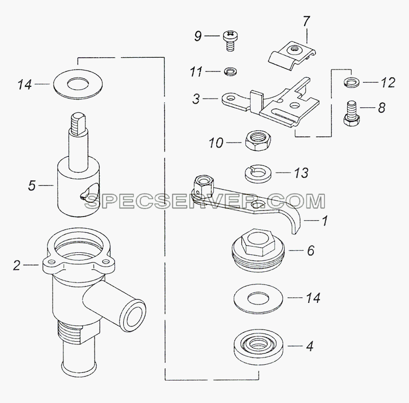 5320-8105160 Кран отопления для КамАЗ-4308 (2008) (список запасных частей)