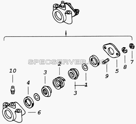 Кронштейн опоры промежуточной тяги для КамАЗ-43114 (список запасных частей)