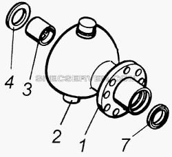 Опора шаровая поворотного кулака для КамАЗ-43114 (список запасных частей)