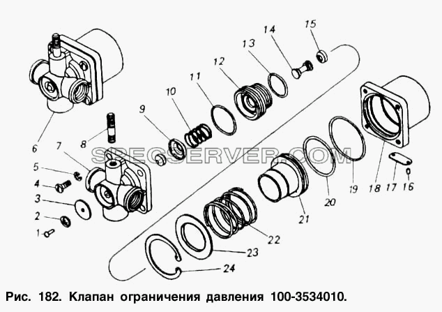 Клапан ограничения давления для КамАЗ-53212 (список запасных частей)