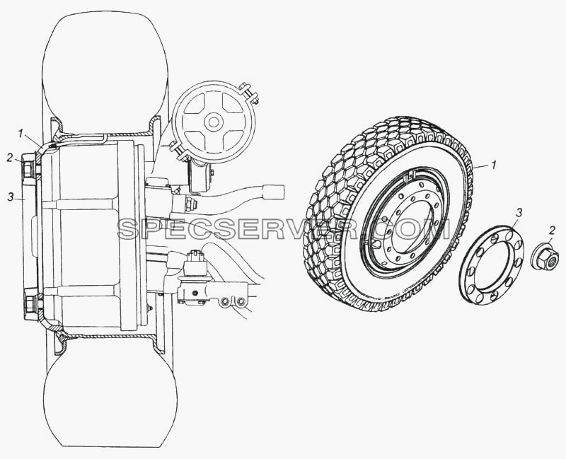 Установка передних стальных колес для КамАЗ-5360 (список запасных частей)