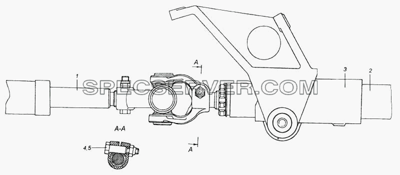 Рулевая колонка с карданным валом для КамАЗ-5360 (список запасных частей)