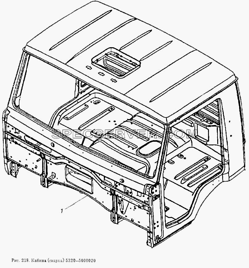 Кабина (сварка) для КамАЗ-54112 (список запасных частей)