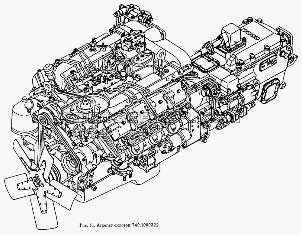Силовой агрегат, (22-я комплектация) для КамАЗ-54112 (список запасных частей)
