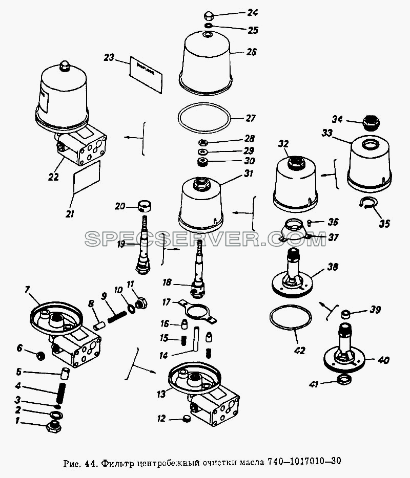 Фильтр центробежный очистки масла для КамАЗ-54112 (список запасных частей)