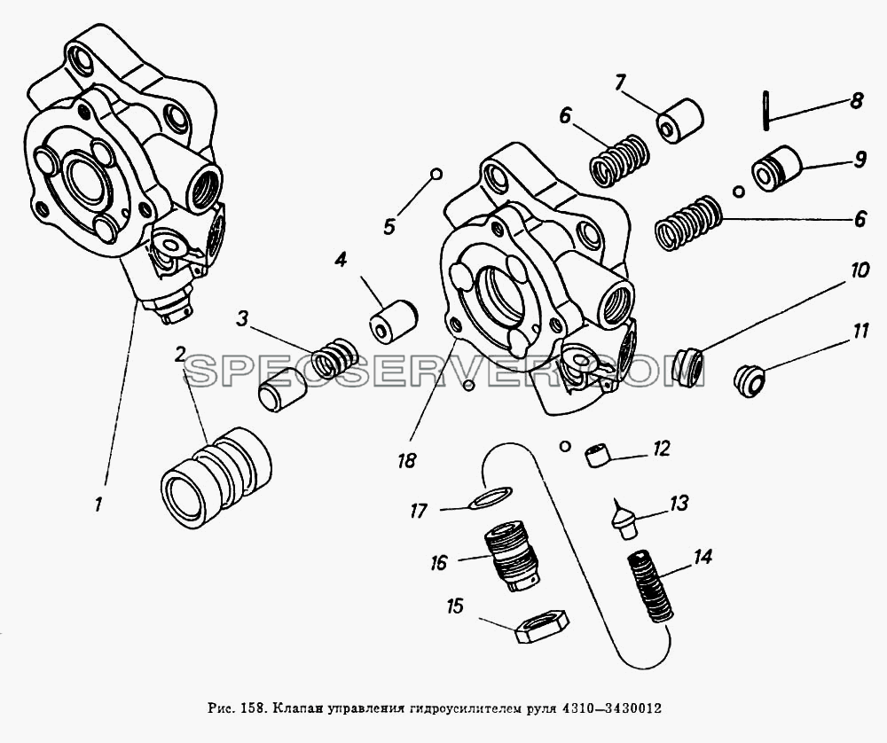 Клапан управления гидроусилителем руля для КамАЗ-54112 (список запасных частей)