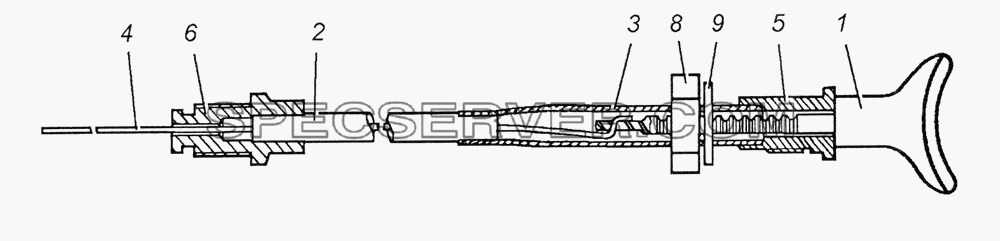 5320-1108120-99 Тяга ручного управления подачей топлива в сборе для КамАЗ-6350 (8х8) (список запасных частей)