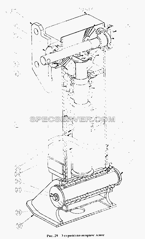 Устройство опорное левое для СЗАПА-93271 (список запасных частей)