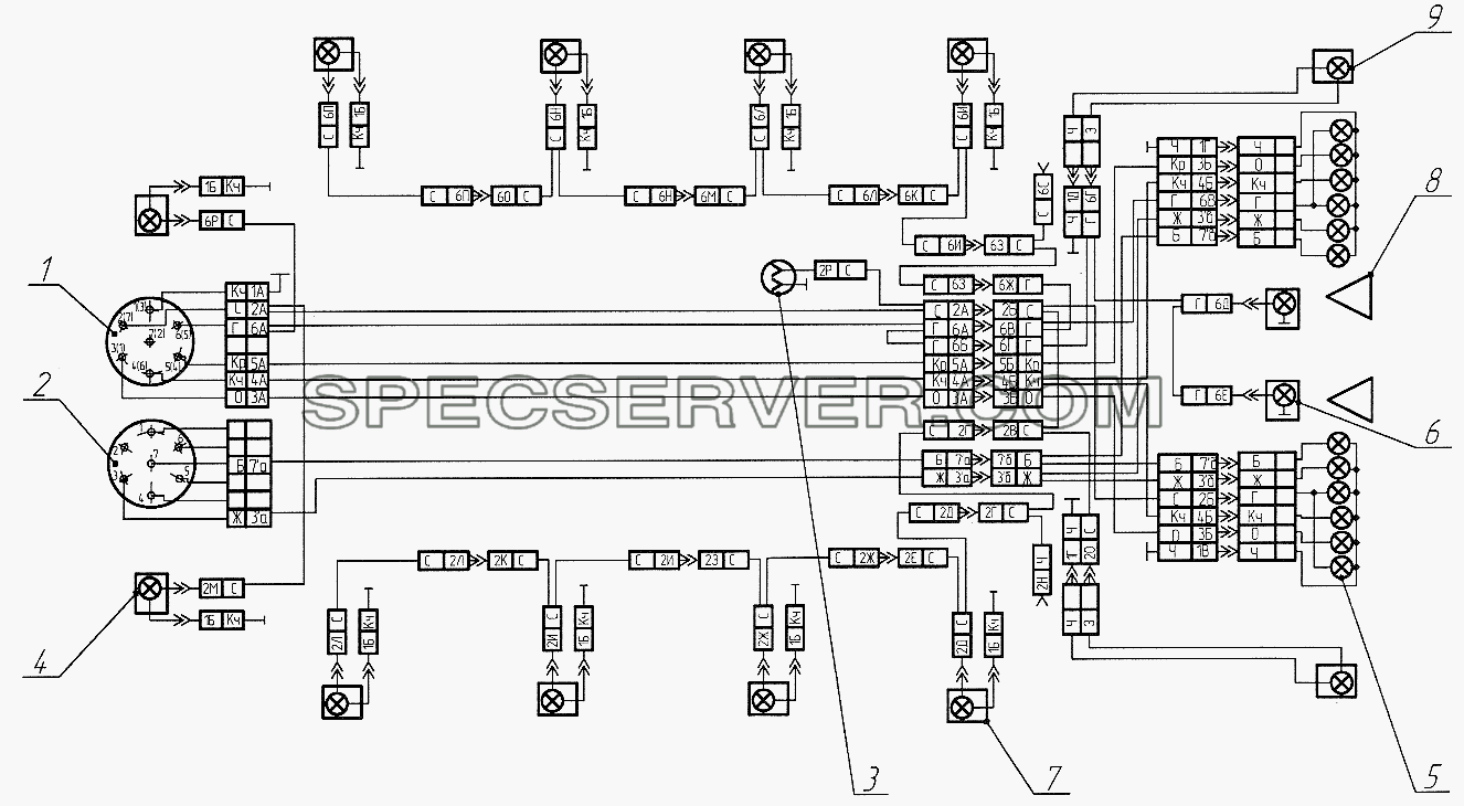 Электрооборудование для СЗАПА-9327 (2005) (список запасных частей)