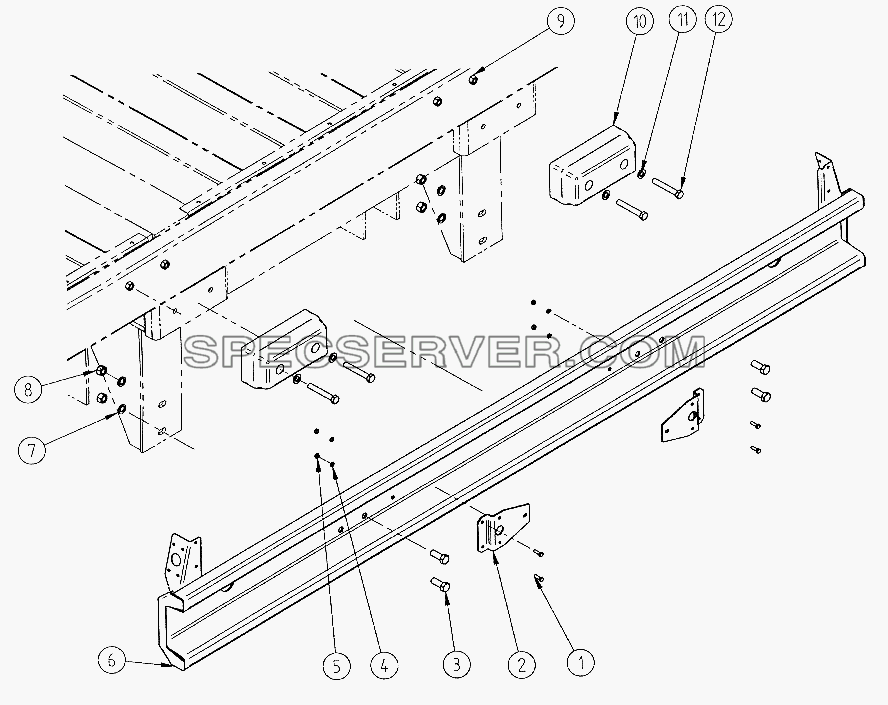 Бампер и буфер задний для СЗАПА-9340 (2005) (список запасных частей)
