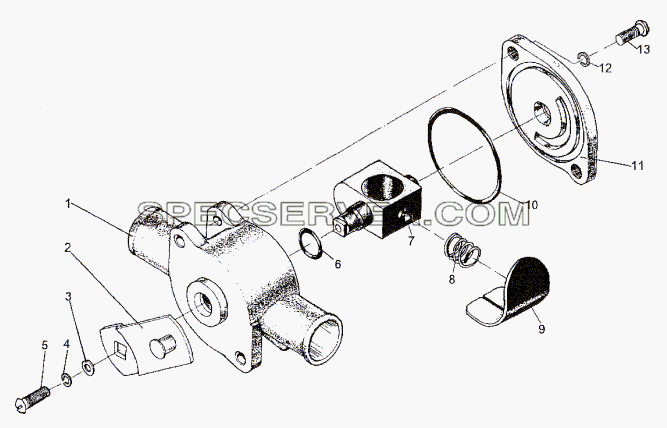Кран управления отопителем для МЗКТ-74296 (список запасных частей)