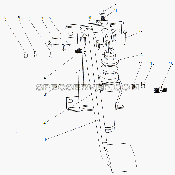 Механизм управления сцеплением 69237-1602010 для МЗКТ-79091 (список запасных частей)