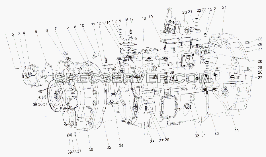 Коробка передач 202-1700050-04 для МЗКТ-79091 (список запасных частей)