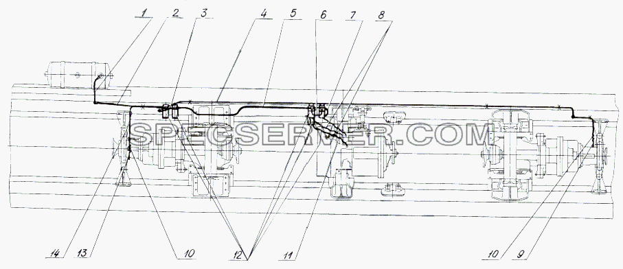 Привод управления механизмом переключения передач для МЗКТ-79091 (список запасных частей)