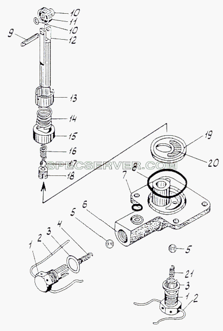 Насос для МЗКТ-79091 (список запасных частей)