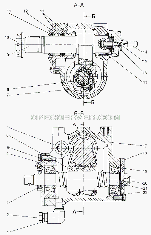 Рулевой механизм для МЗКТ-79091 (список запасных частей)
