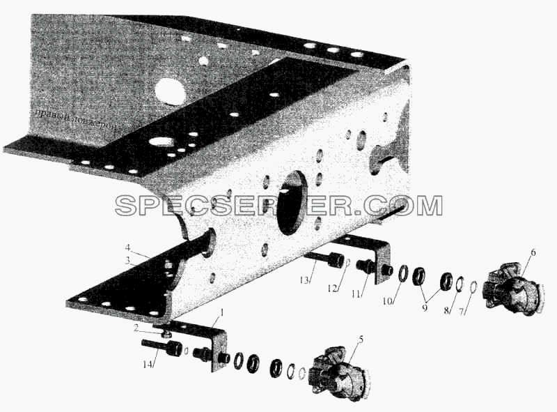 Пневмовыводы к полуприцепу и присоединительная арматура для МАЗ-5336 (список запасных частей)