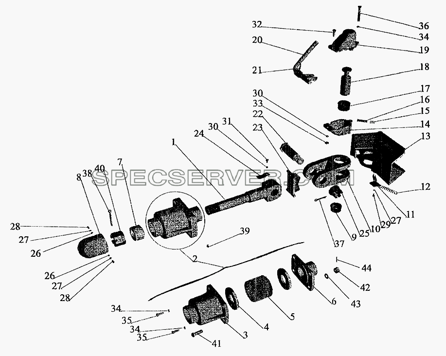 Буксирный прибор 5336-27072.12-11 для МАЗ-5337 (2005) (список запасных частей)