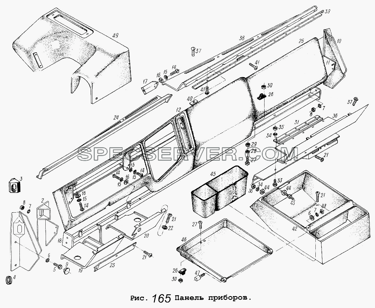 Панель приборов для МАЗ-5337 (список запасных частей)