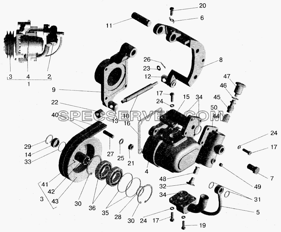 Насос для МАЗ-543202 (список запасных частей)