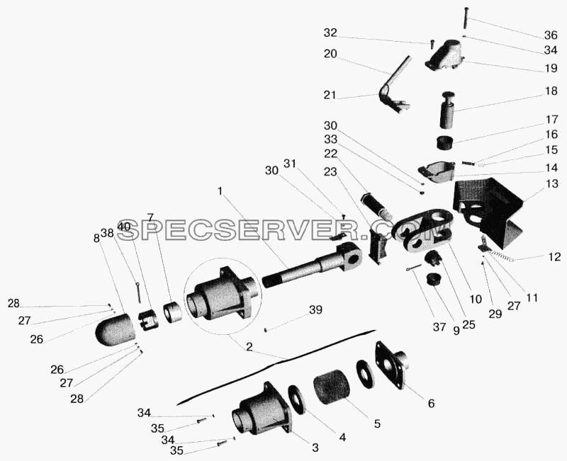 Буксирный прибор для МАЗ-543202 (список запасных частей)