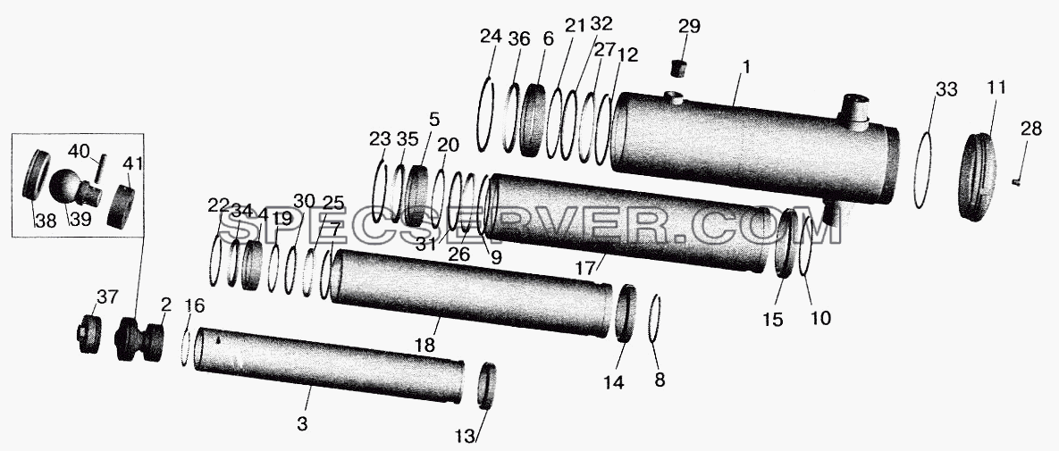 Гидроцилиндр для МАЗ-5551 (2003) (список запасных частей)