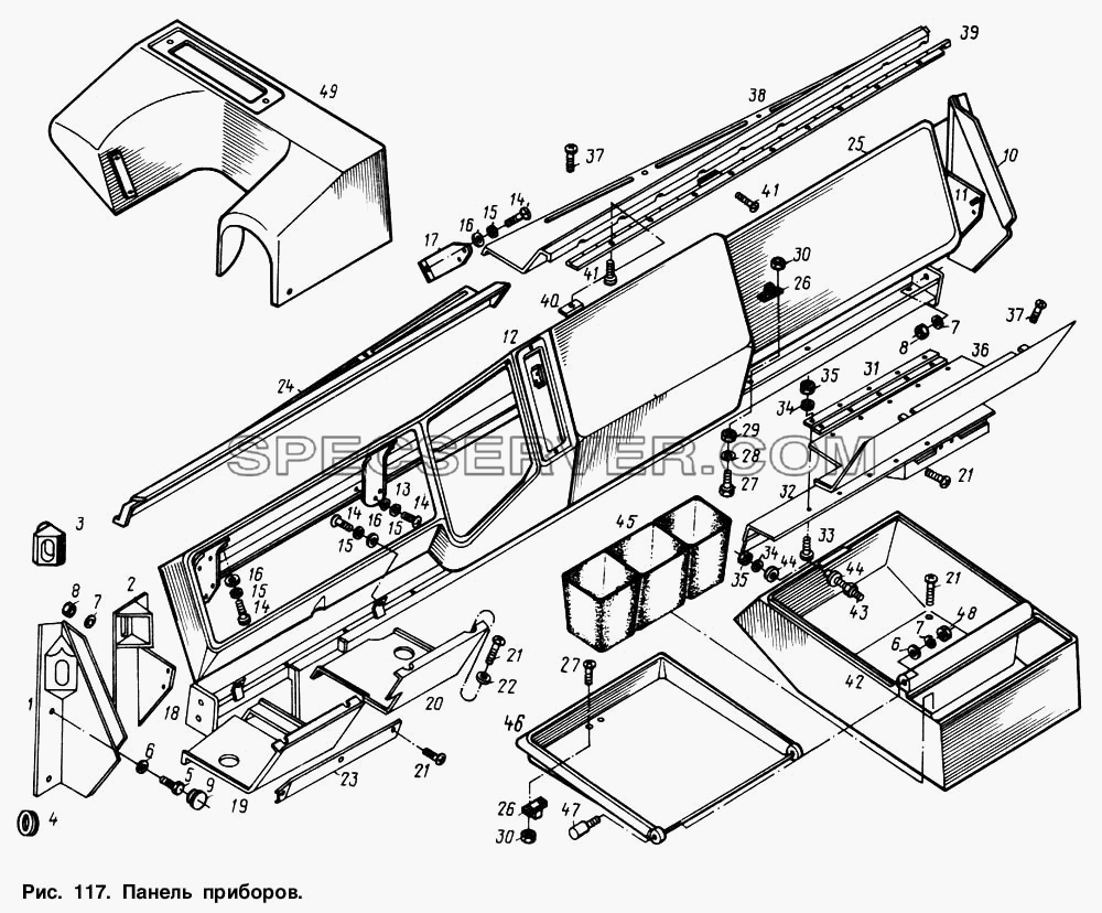 Панель приборов для МАЗ-64221 (список запасных частей)
