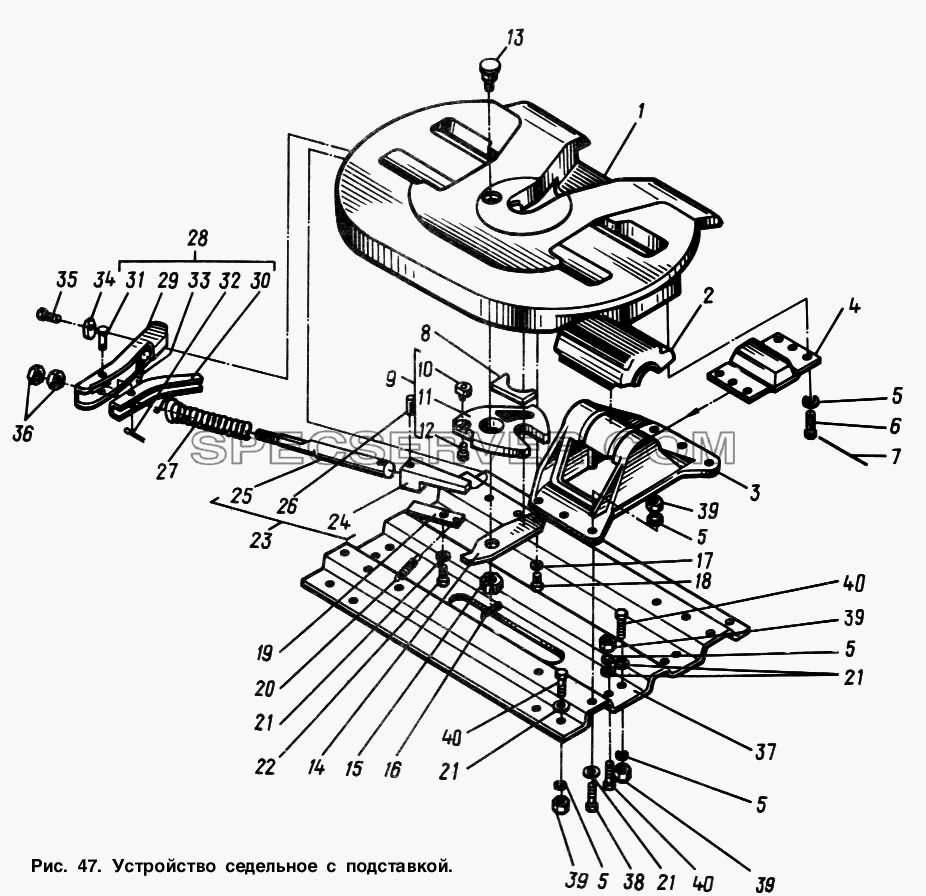 Устройство седельное с подставкой для МАЗ-64221 (список запасных частей)