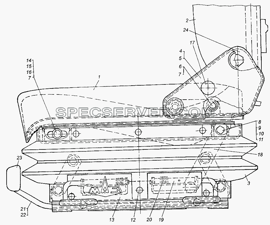 Сиденье для МАЗ-64226 (список запасных частей)
