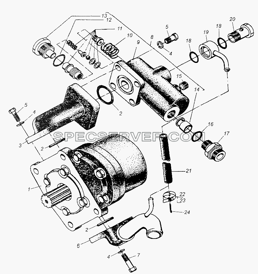 Рулевое управление. Насос для МАЗ-64226 (список запасных частей)