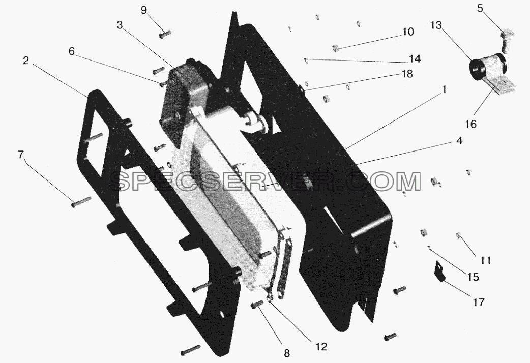 Установка головных фар для МАЗ-6422 (список запасных частей)