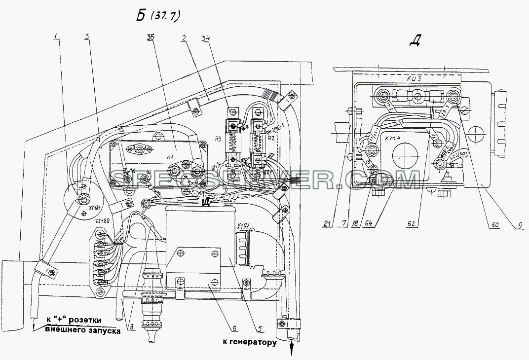 Установка реле-регулятора для МАЗ-74131 (список запасных частей)