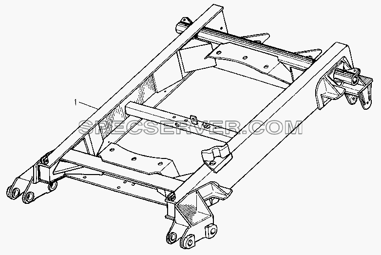Рама поворотной тележки для НефАЗа-8527 (список запасных частей)