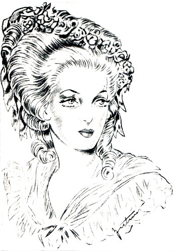 Рис. 17. Прическа 'принцесса Ламбаль'  1785 г.