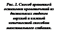 Подпись: Рис. 3. Способ временной остановки кровотечений из дистальных отделов верхней и нижней конечностей способом максимального сгибания.