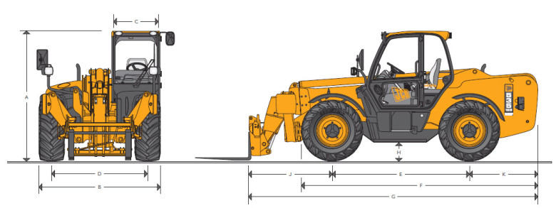 Габариты JCB 535-125 HiViz Габариты JCB 535-125 HiViz